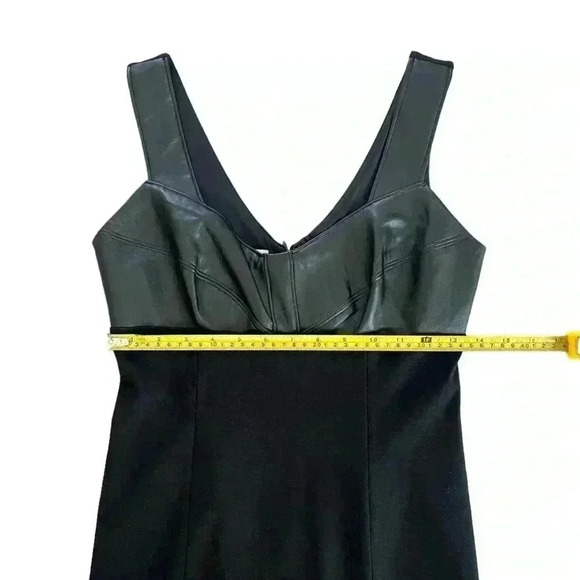 Boston Proper Faux Leather Bodice Black Party Dress, size 2 - Picture 7 of 12